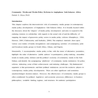 Community media and media policy re...
