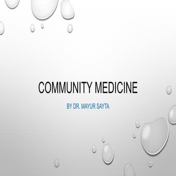 Community medicine concept