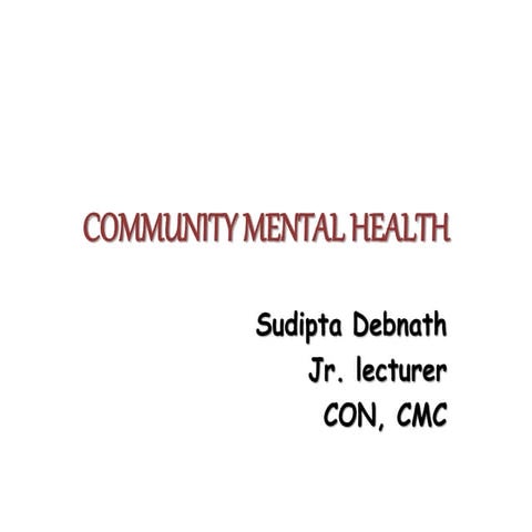 Community mental health nursing