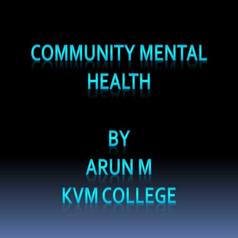COMMUNITY MENTAL HEALTH NURSING
