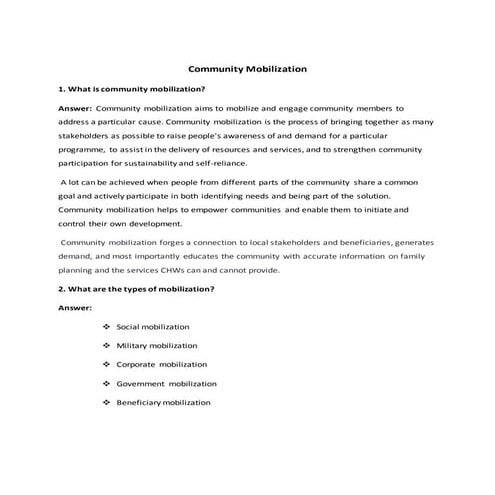 Community mobilization