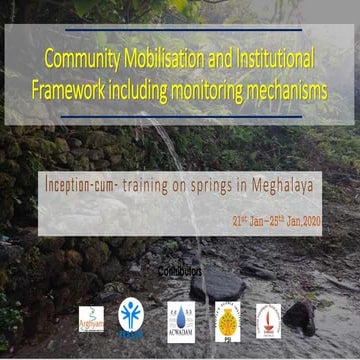 Community mobilization and institutional framework including monitoring mecha...