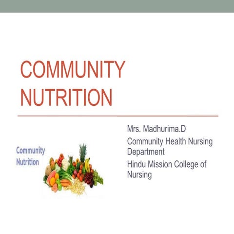 Community nutrition