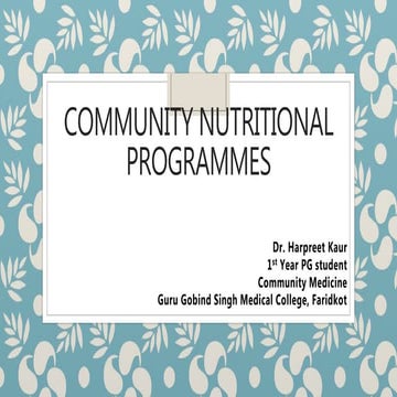 Community nutritional programmes