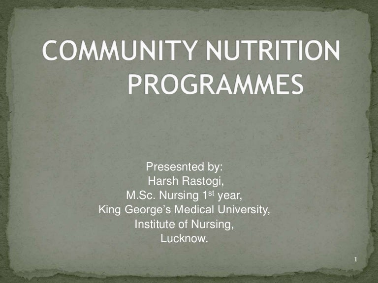 Community nutrition programme