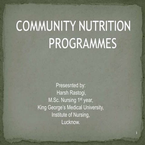 Community nutrition programme