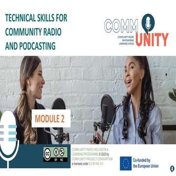 Module 2 Technical skills for community radio and podcasting