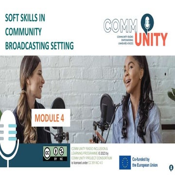 Module 4 Soft skills in community broadcasting setting