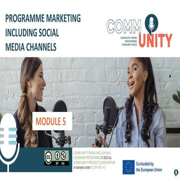 Module 5 Programme marketing including social media channels