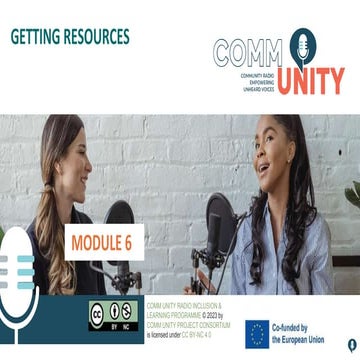Module 6 Getting resources Comm Unity pptx