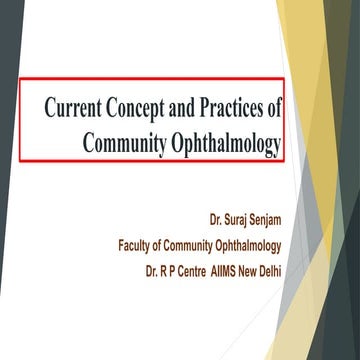 Community ophthalmology:  concept & practices
