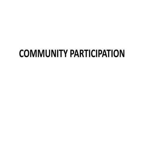 Community participation