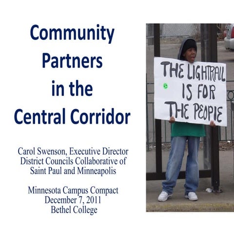 Community partners in the central corridor