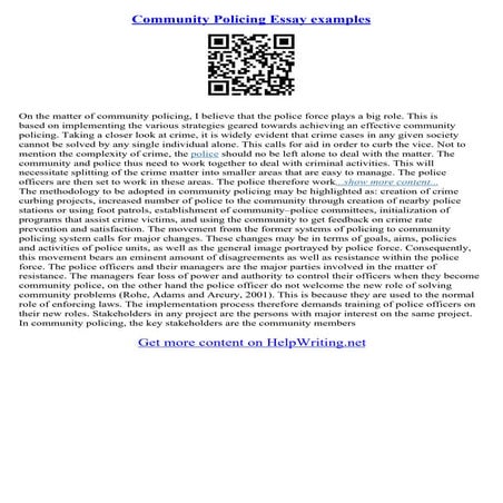Community Policing Essay