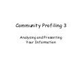 Community profile essay