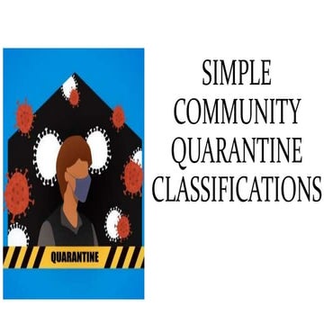 Community quarantine classfications