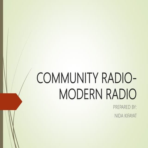 Community radio and modern radio