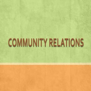 Community relations