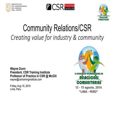 Community relations   creating value for industry and community