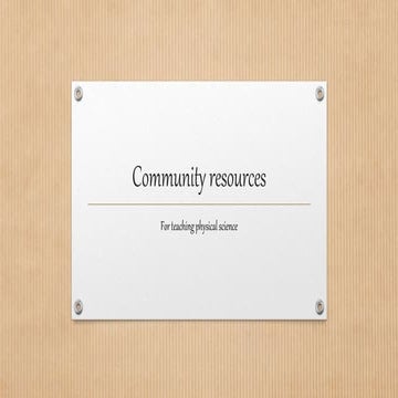 Community resources