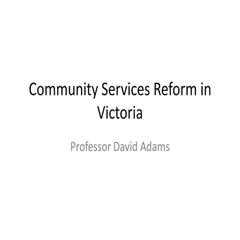 Community sector reform in victoria | PPT