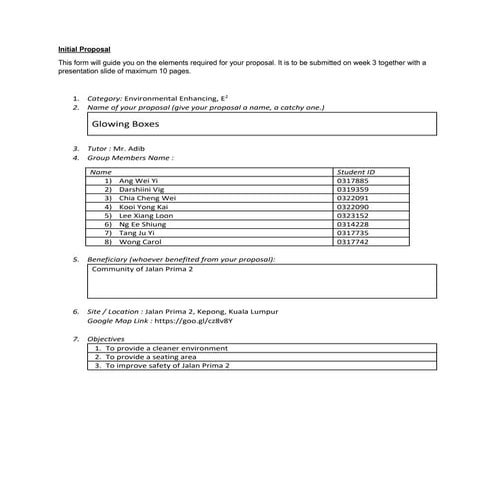 CSI INITIAL PROPOSAL DOCUMENT | PDF