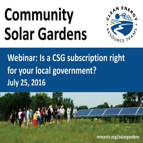 Is a community solar garden subscription right for your local government?
