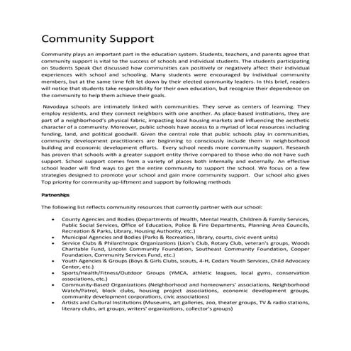 Community support