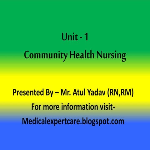 Community Health Nursing - unit 1