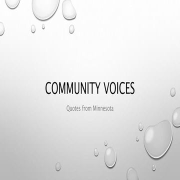 Community voices