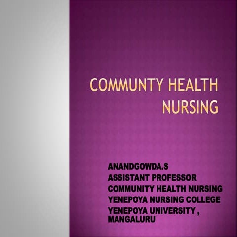 Communty health nursing- Definition, principles , Scope