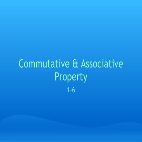 Commutative associative property