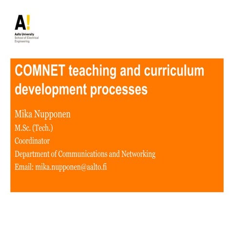 Comnet teaching and curriculum development processes