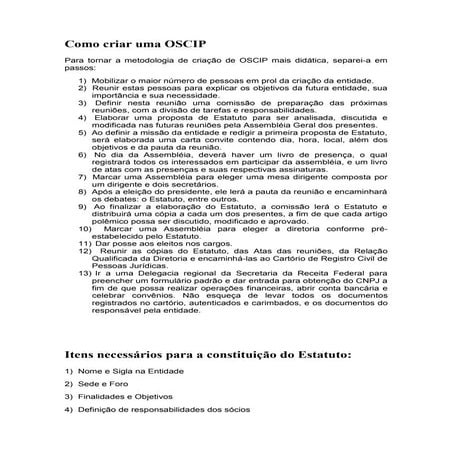 Como criar-uma-oscip | PDF