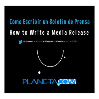Como escribir un boletin de prensa