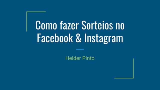 Como fazer Sorteios no Facebook e Instagram