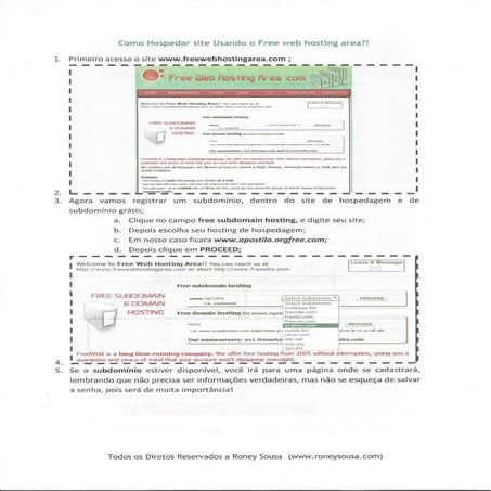Como hospedar site usando free web hostig area (Orgfree)