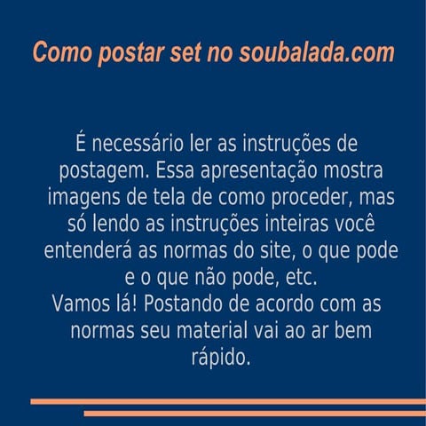 Como postar set no soubalada.com
