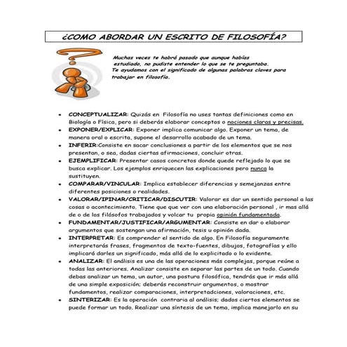Como abordar un escrito de filosofía