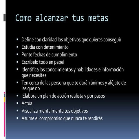 Como alcanzar tus metas