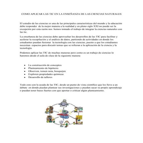 como aplicar las TIC en las ciencias naturales | DOCX
