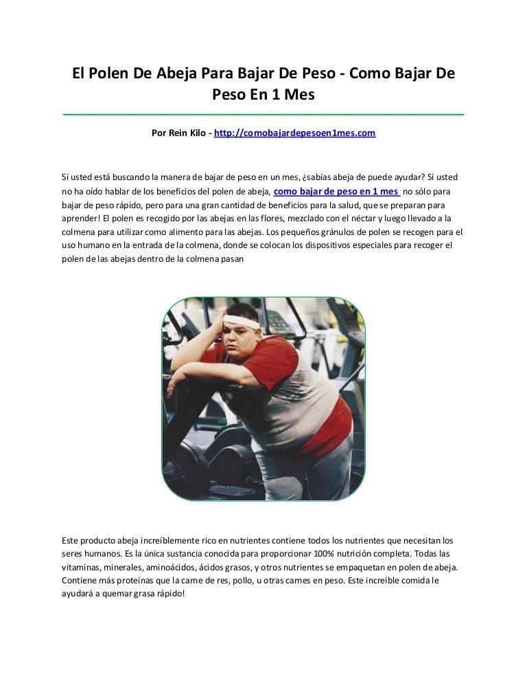 como bajar de peso en 1 mes