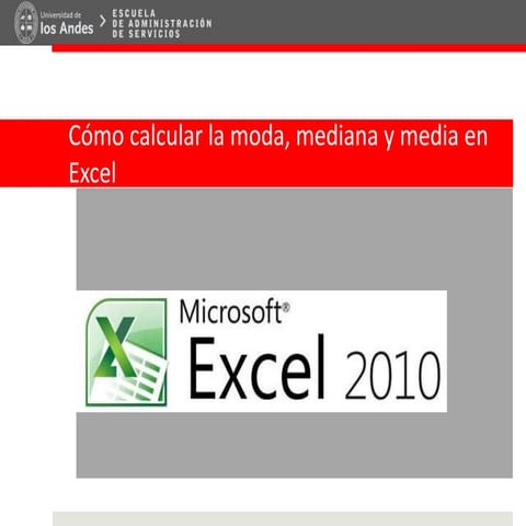 Como calcular la moda, mediana y media en excel | PPTX