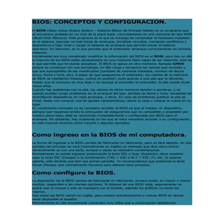 Como Configuro La Bios De Mi Computadora