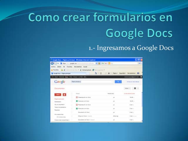 Como crear formularios en google docs