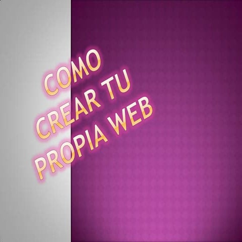 Como crear tu propia web