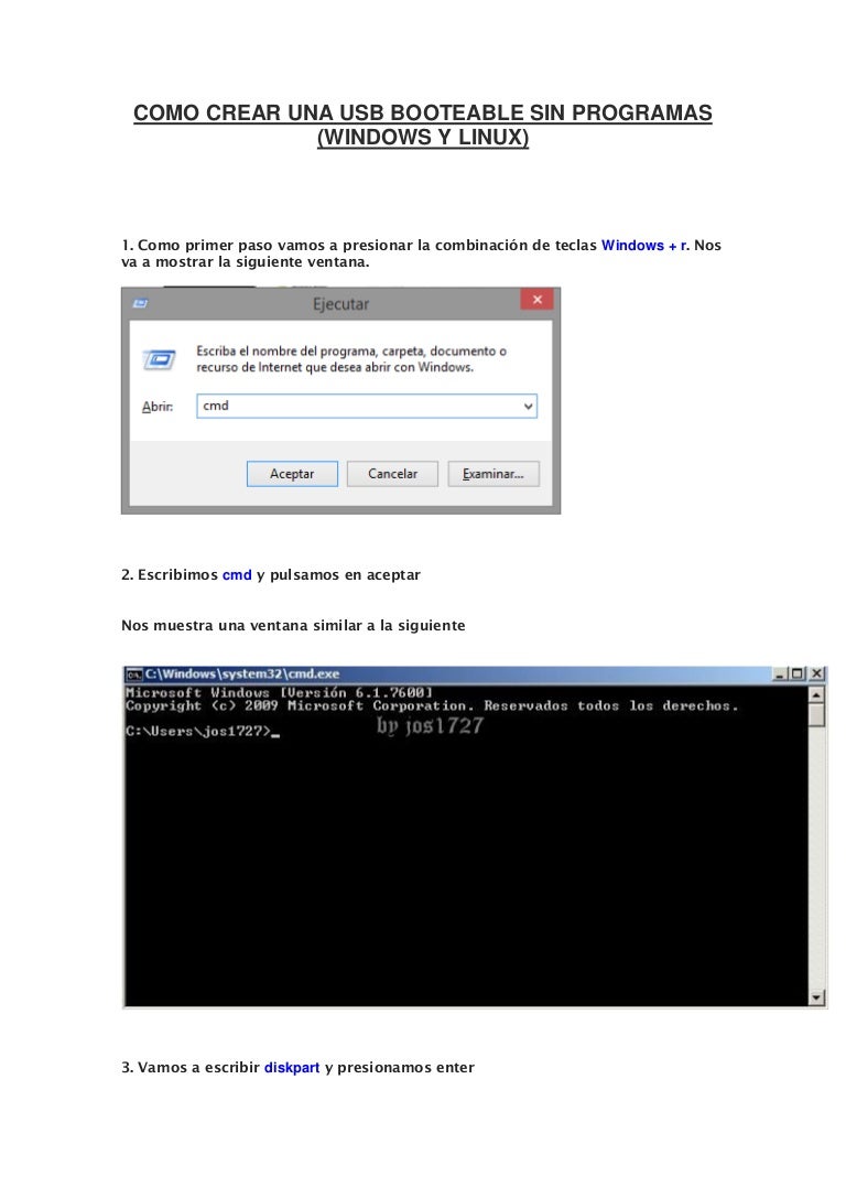Arrancar Usb Desde Cmd Windows Desarrollo Geek Como crear una usb booteable sin programas \*\-\*\