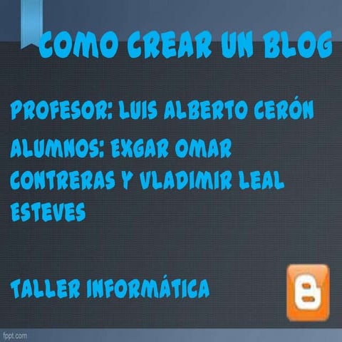 Como crear un blog
