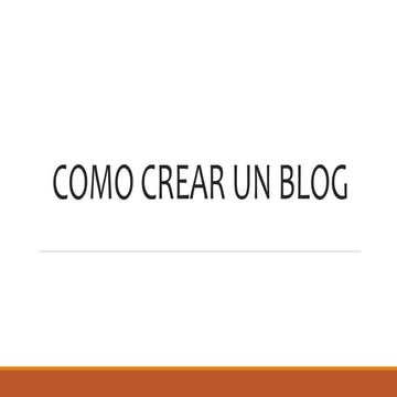 Como crear un blog