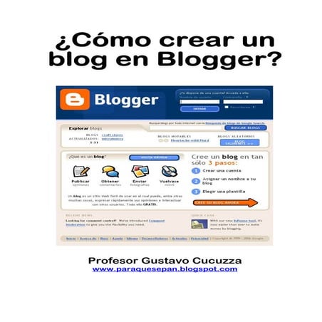 Como crear un blog en Blogger | PDF